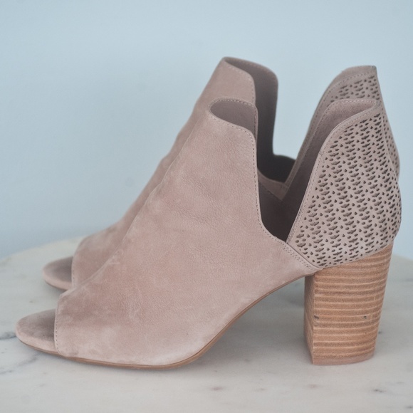 Antonio Melani Tan Suede Leather Laser Cut Ankle Booties - Picture 9 of 11